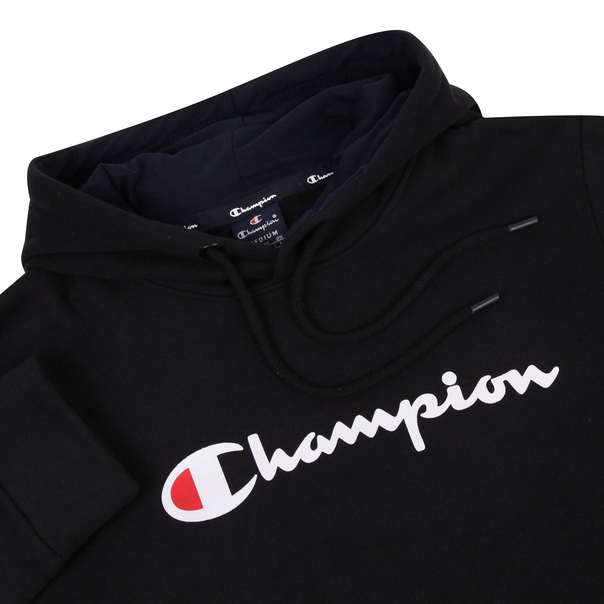 Champion Script Logo Hoodie in soft cotton-blend. Stylish, comfortable & casual, perfect for layering up during winter. Shop now at New, Used and More!