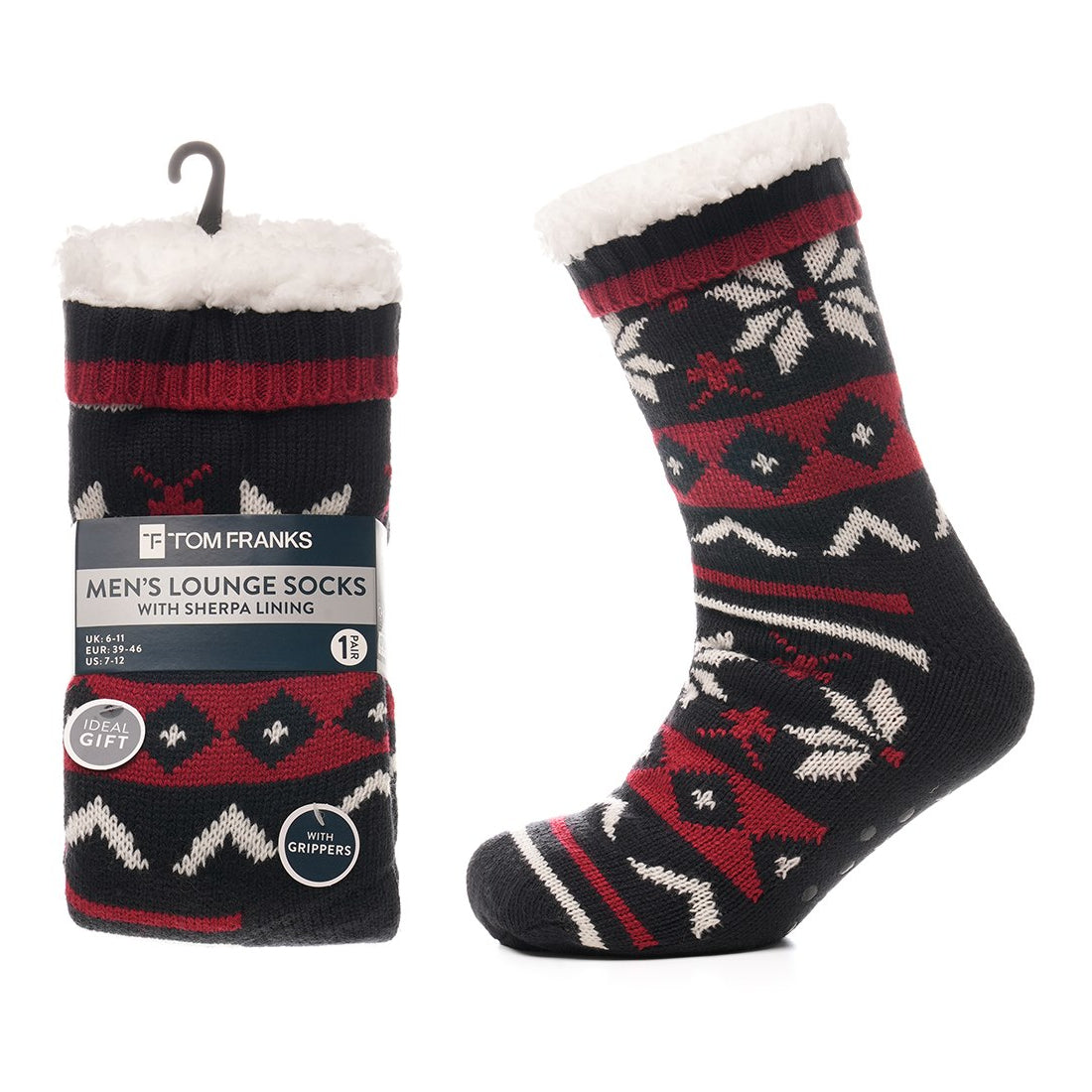 Tom Franks 1 Pair Chunky Knit Sherpa Slipper Socks