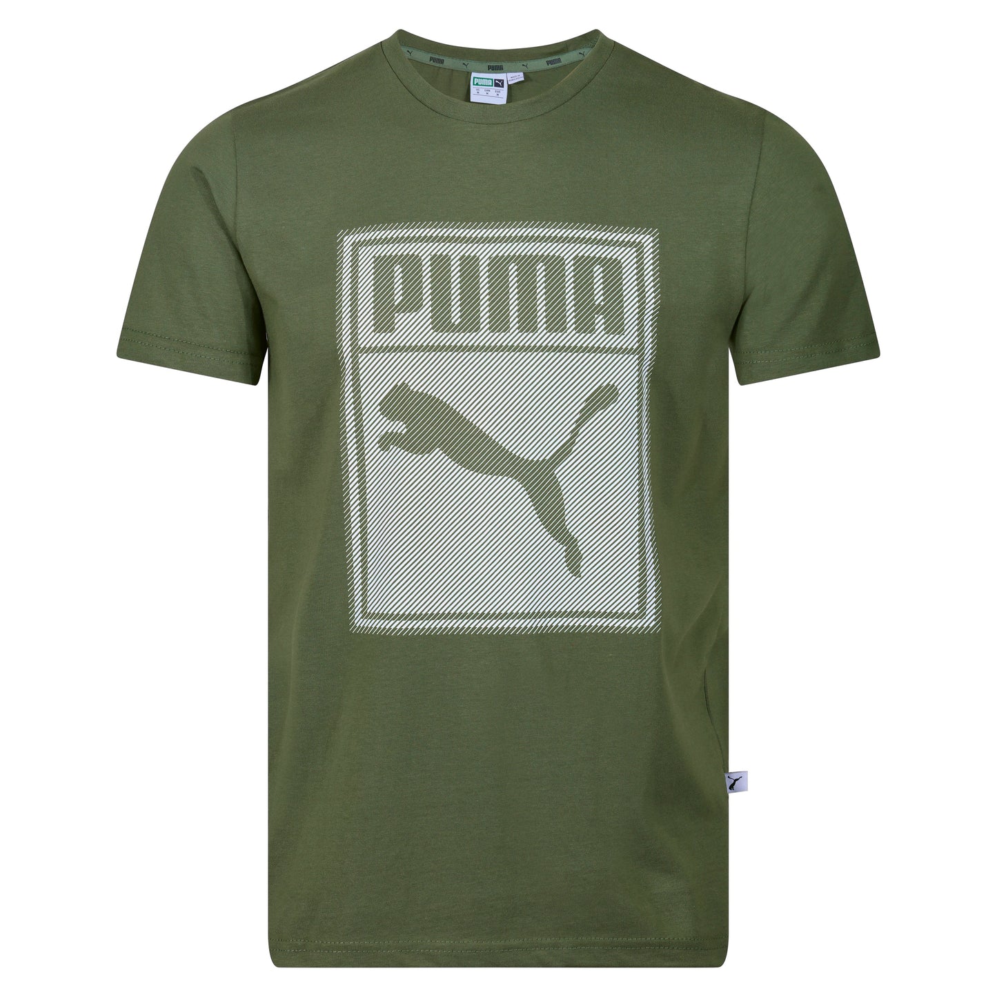Puma Diagonal Stripe Graphic T-Shirt in soft cotton. Stylish, breathable & comfortable for casual or athletic wear. Shop now at New, Used and More!