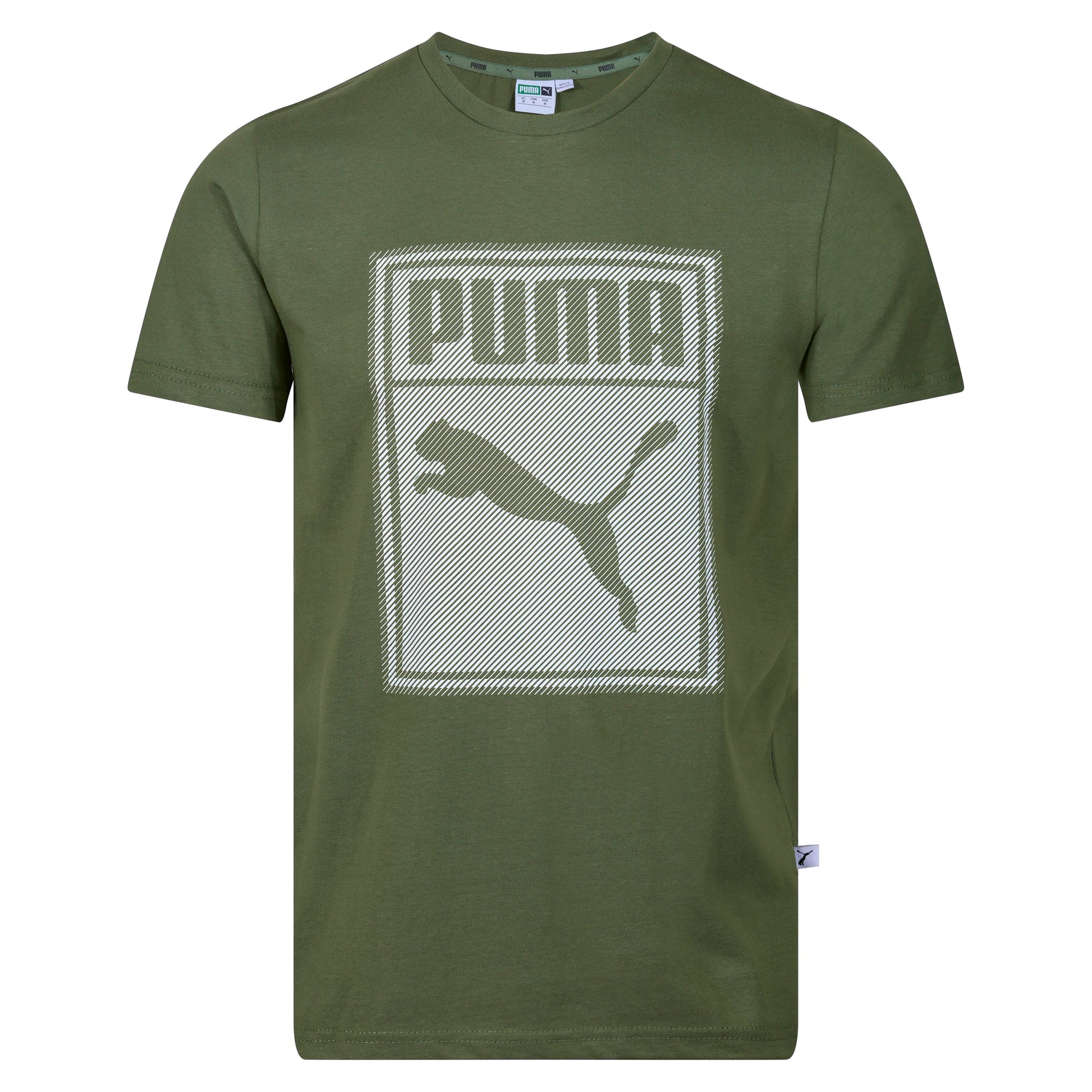 Puma Diagonal Stripe Graphic T-Shirt in soft cotton. Stylish, breathable & comfortable for casual or athletic wear. Shop now at New, Used and More!