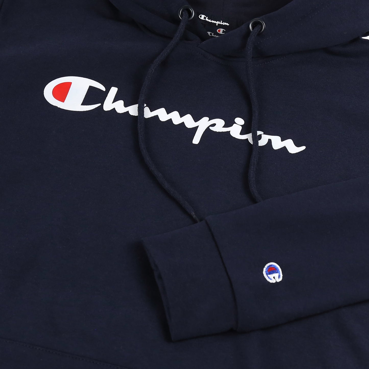 Champion Script Logo Hoodie in soft cotton-blend. Stylish, comfortable & casual, perfect for layering up during winter. Shop now at New, Used and More!