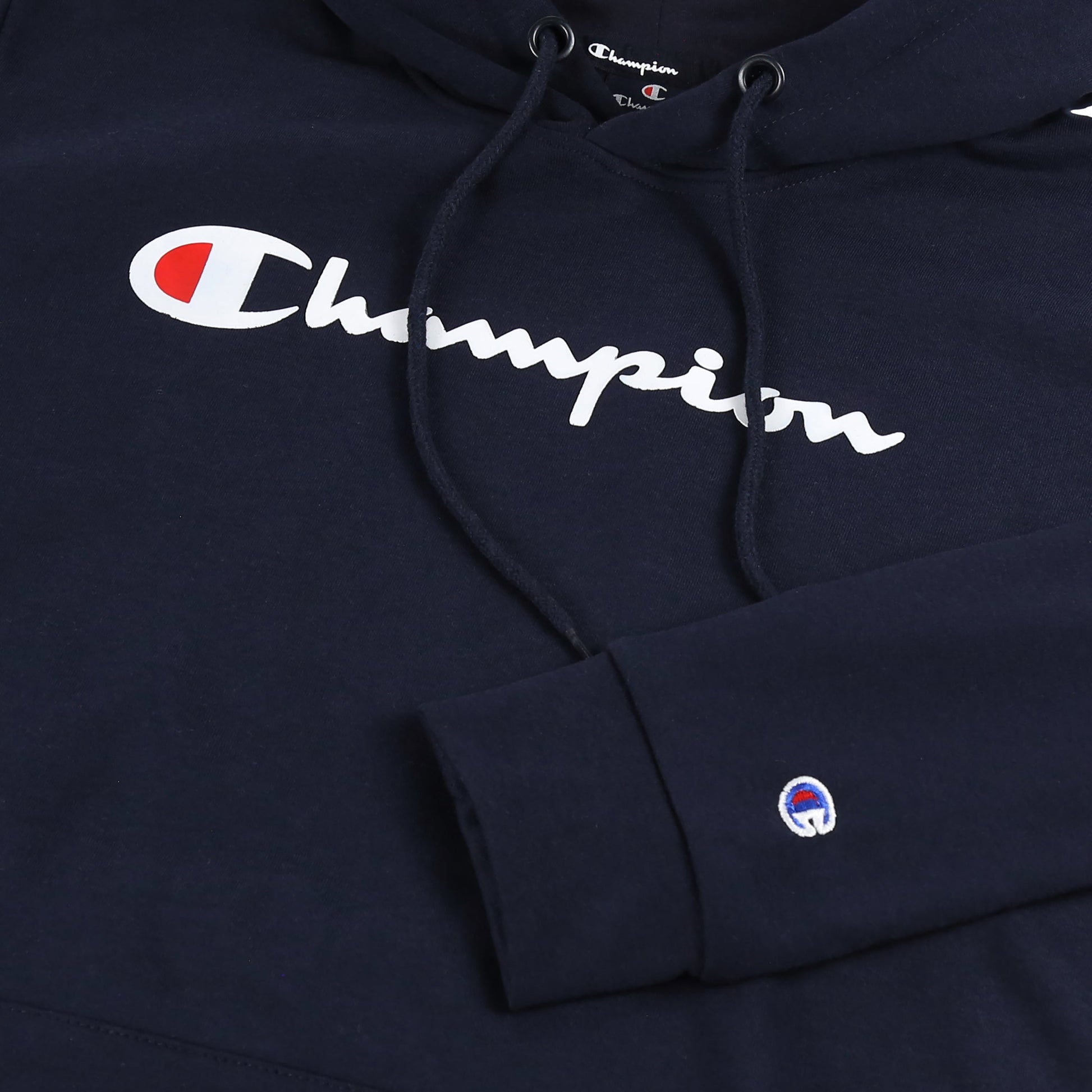 Champion Script Logo Hoodie in soft cotton-blend. Stylish, comfortable & casual, perfect for layering up during winter. Shop now at New, Used and More!