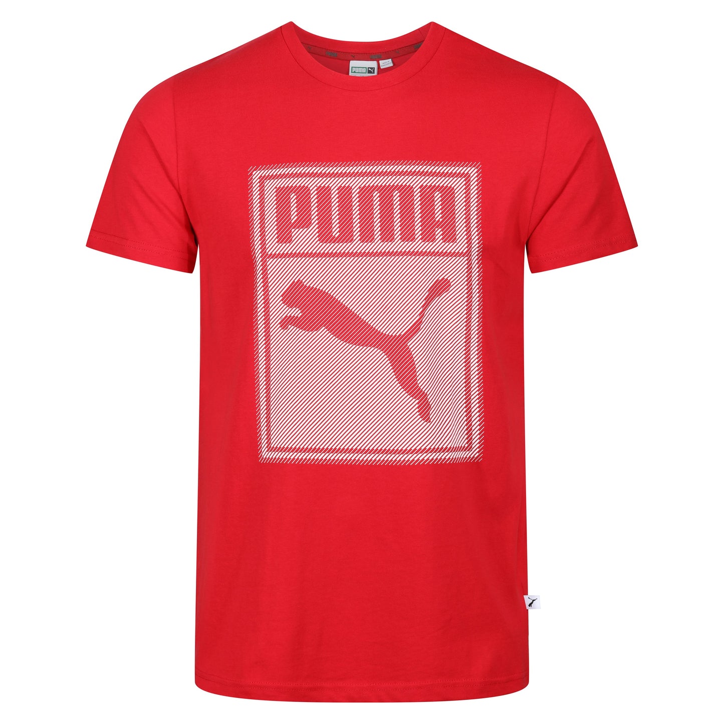 Puma Diagonal Stripe Graphic T-Shirt in soft cotton. Stylish, breathable & comfortable for casual or athletic wear. Shop now at New, Used and More!