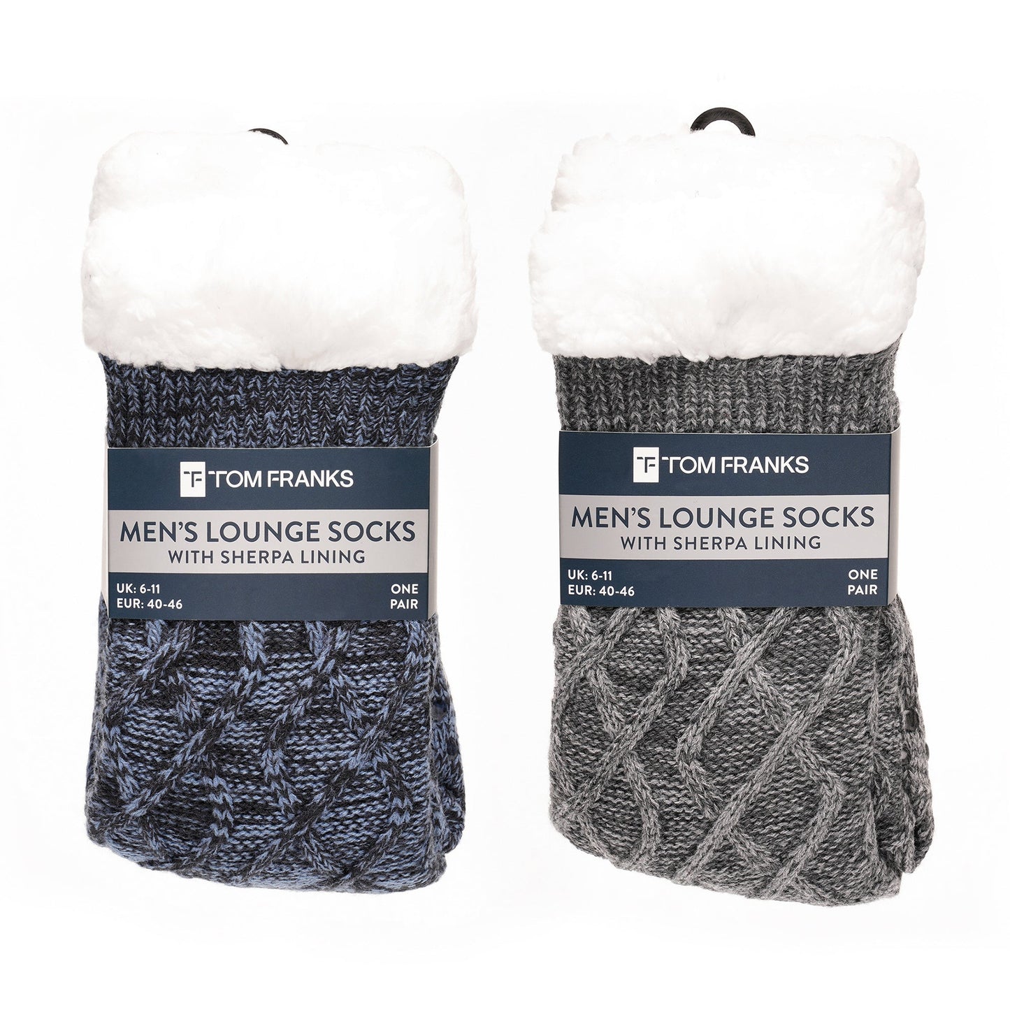 Tom Franks 1 Pair Chunky Knit Sherpa Slipper Socks