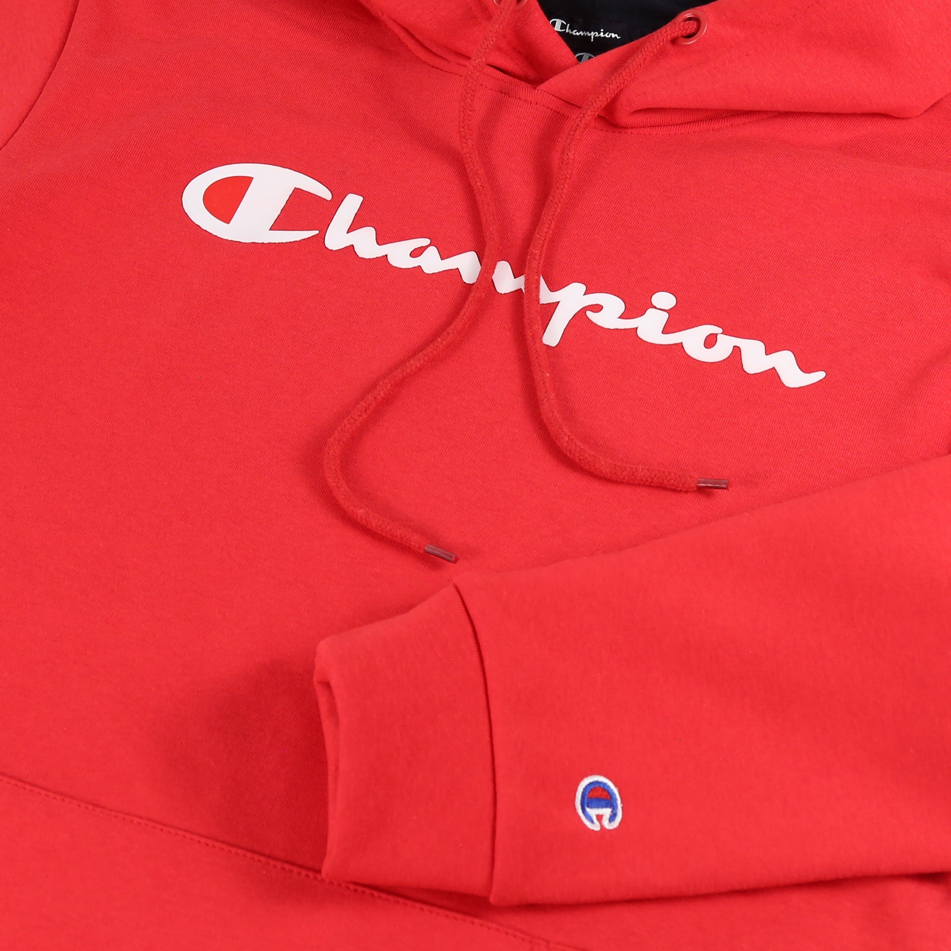 Champion Script Logo Hoodie in soft cotton-blend. Stylish, comfortable & casual, perfect for layering up during winter. Shop now at New, Used and More!