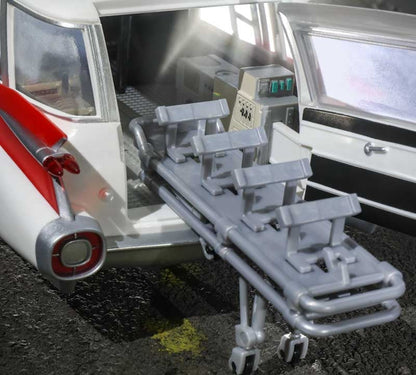 Model of a medical stretcher being loaded into a vehicle