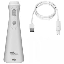 Waterpik Cordless Plus rechargeable water flosser in white. Powerful, portable, and adjustable for superior oral hygiene. Shop now at New, Used and More!