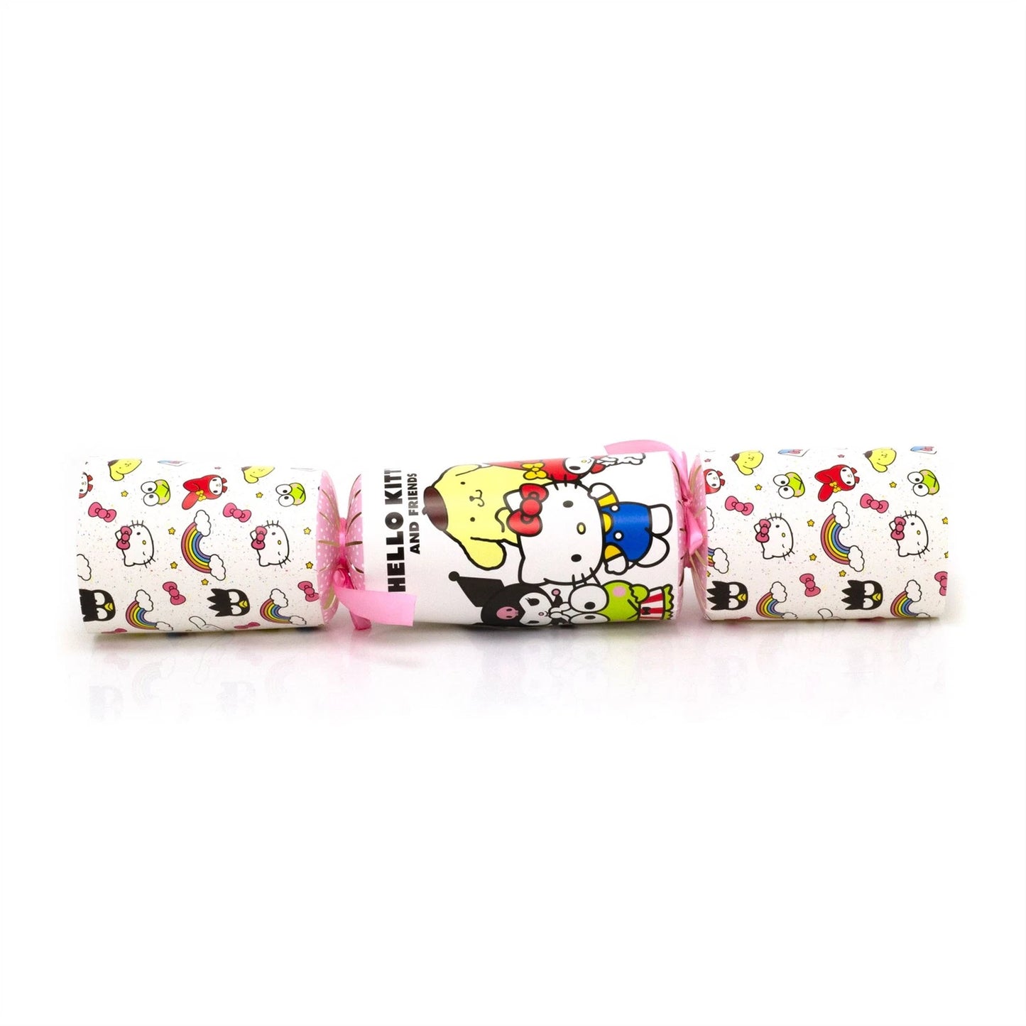 Three Hello Kitty-themed candy canes on a white background