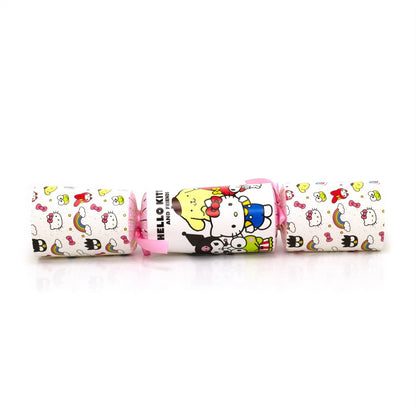 Three Hello Kitty-themed candy canes on a white background