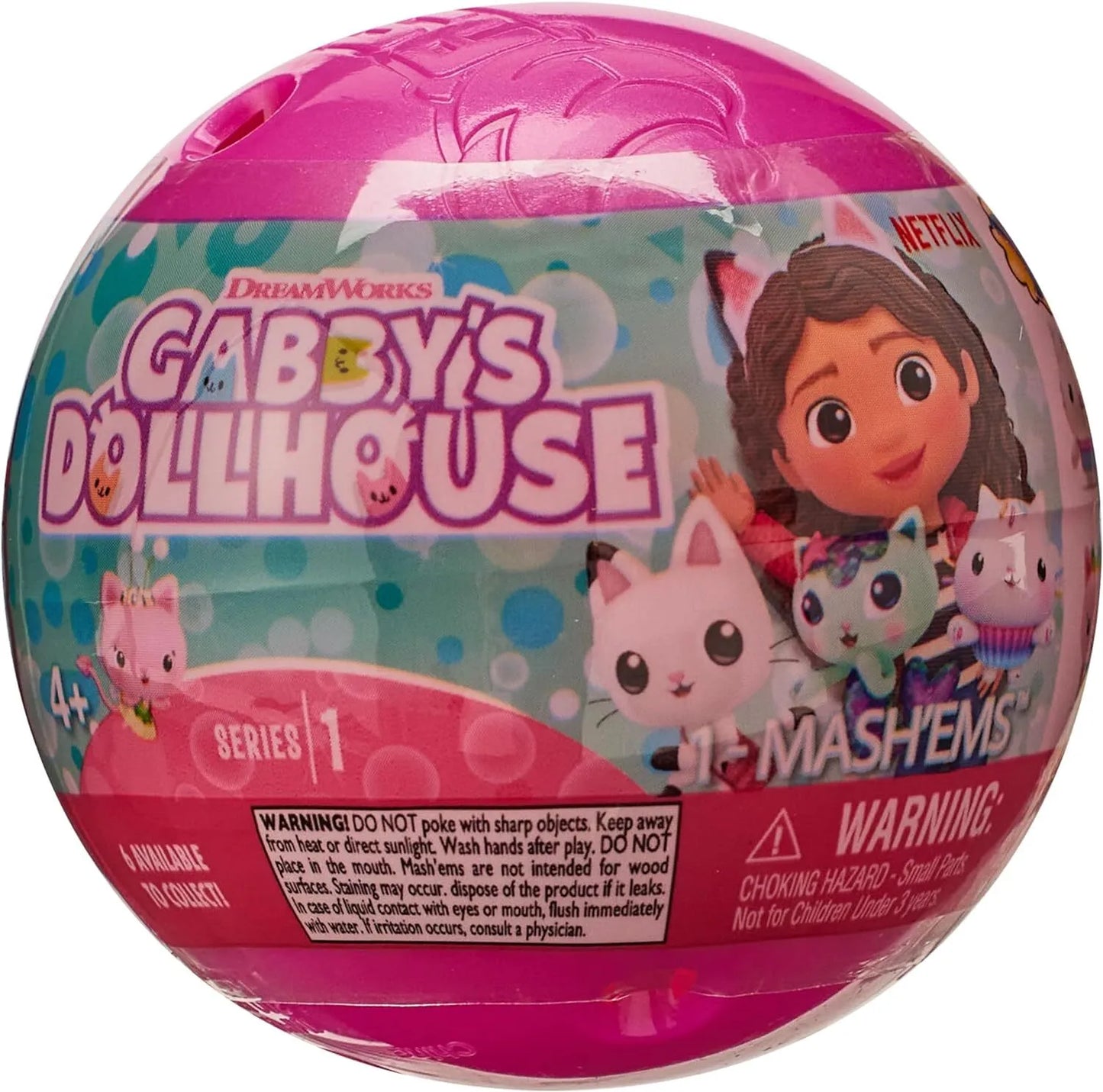 Toy packaging for 'Gabby's Dollhouse' with cartoon characters and colorful design.