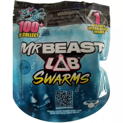 Mr Beast Lab Swarms toy packaging with blue and black design