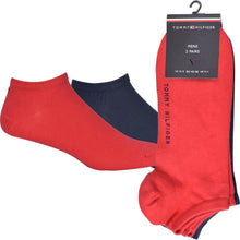 Tommy Hilfiger 2 Pack Mens Ankle Socks Red/Navy