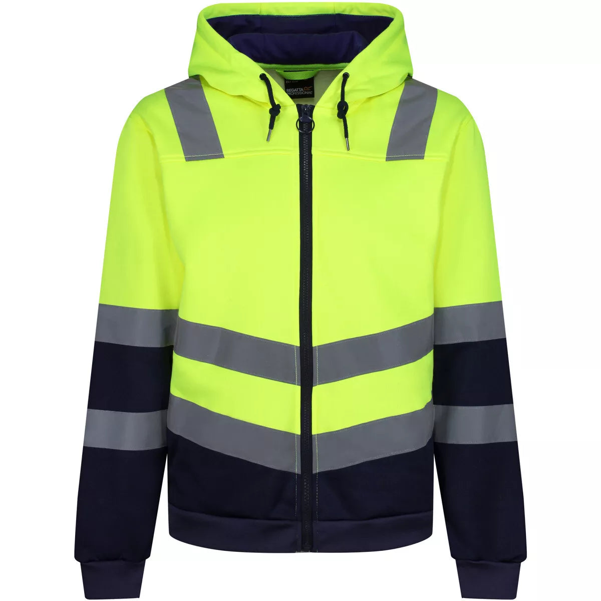 Regatta Pro M Hi-Vis Zip Hoodie Yellow/Navy - TRF625 - MENS UK XL