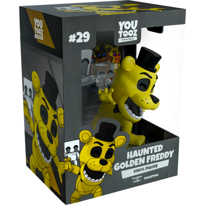 Boxed Haunted Golden Freddy vinyl figure from YouTooz on a white background