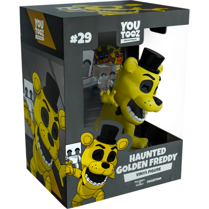 Boxed Haunted Golden Freddy vinyl figure from YouTooz on a white background