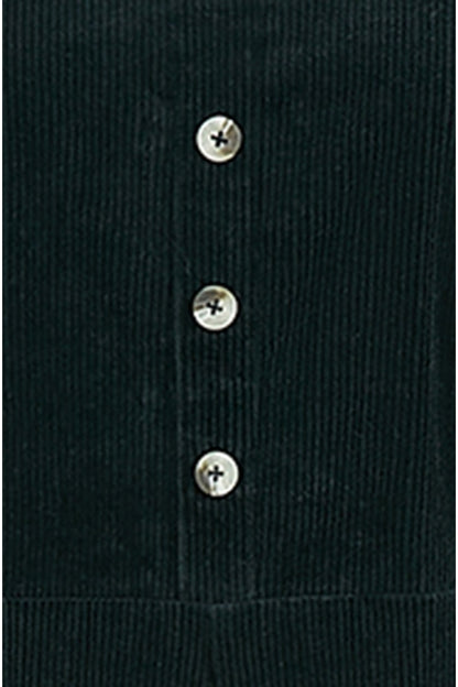 Black Cord Stretch Dungaree Style Jumpsuit