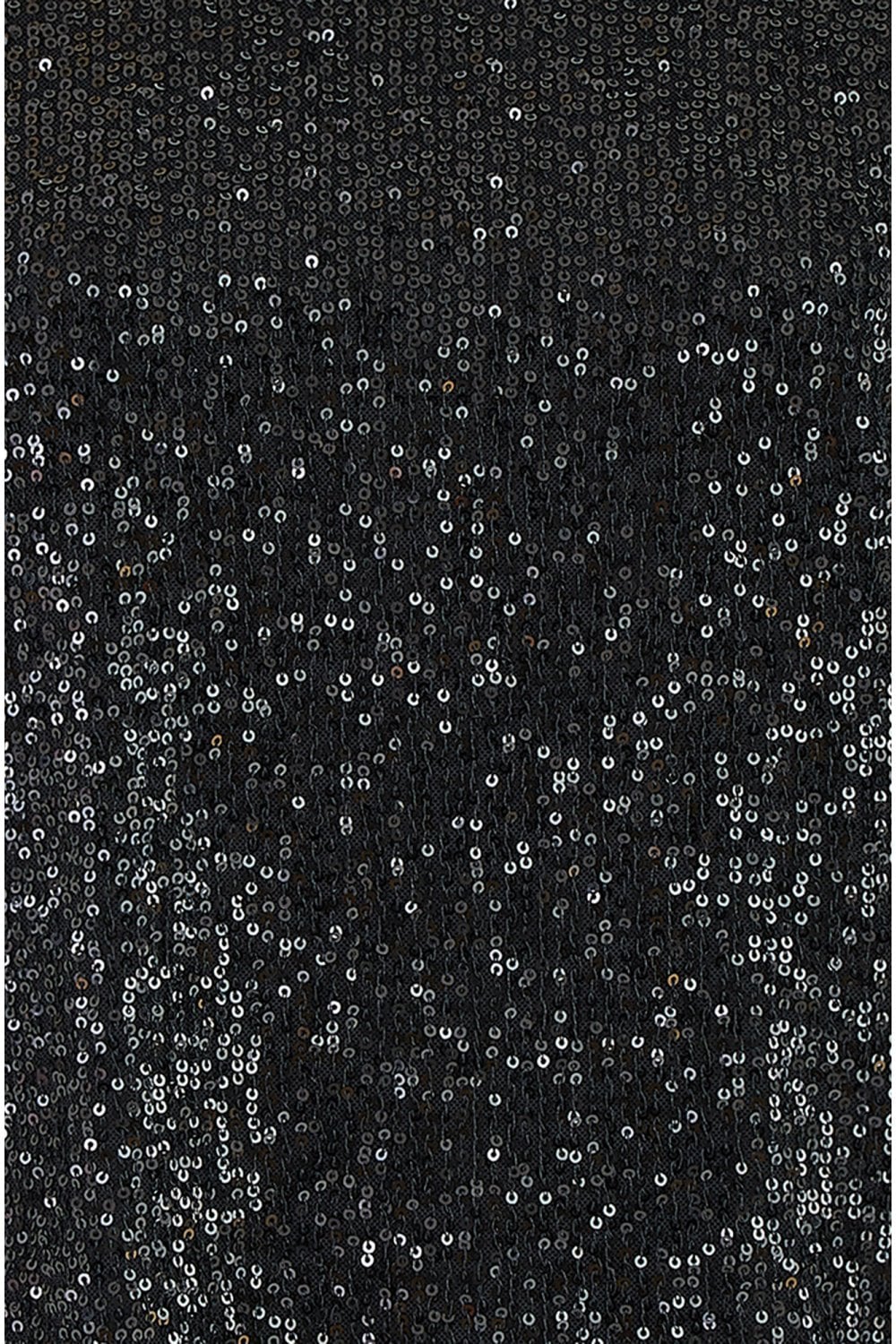 Black Sequin Top With Sheer Sleeves And Cut Out Back