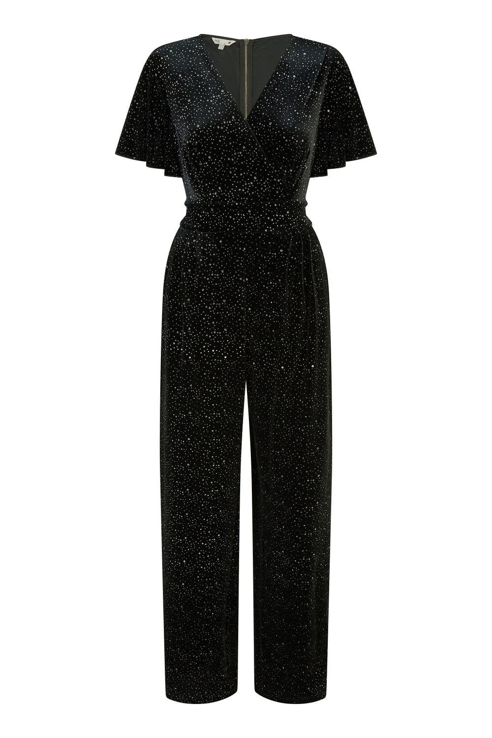 Black Sparkle Velvet Jumpsuit