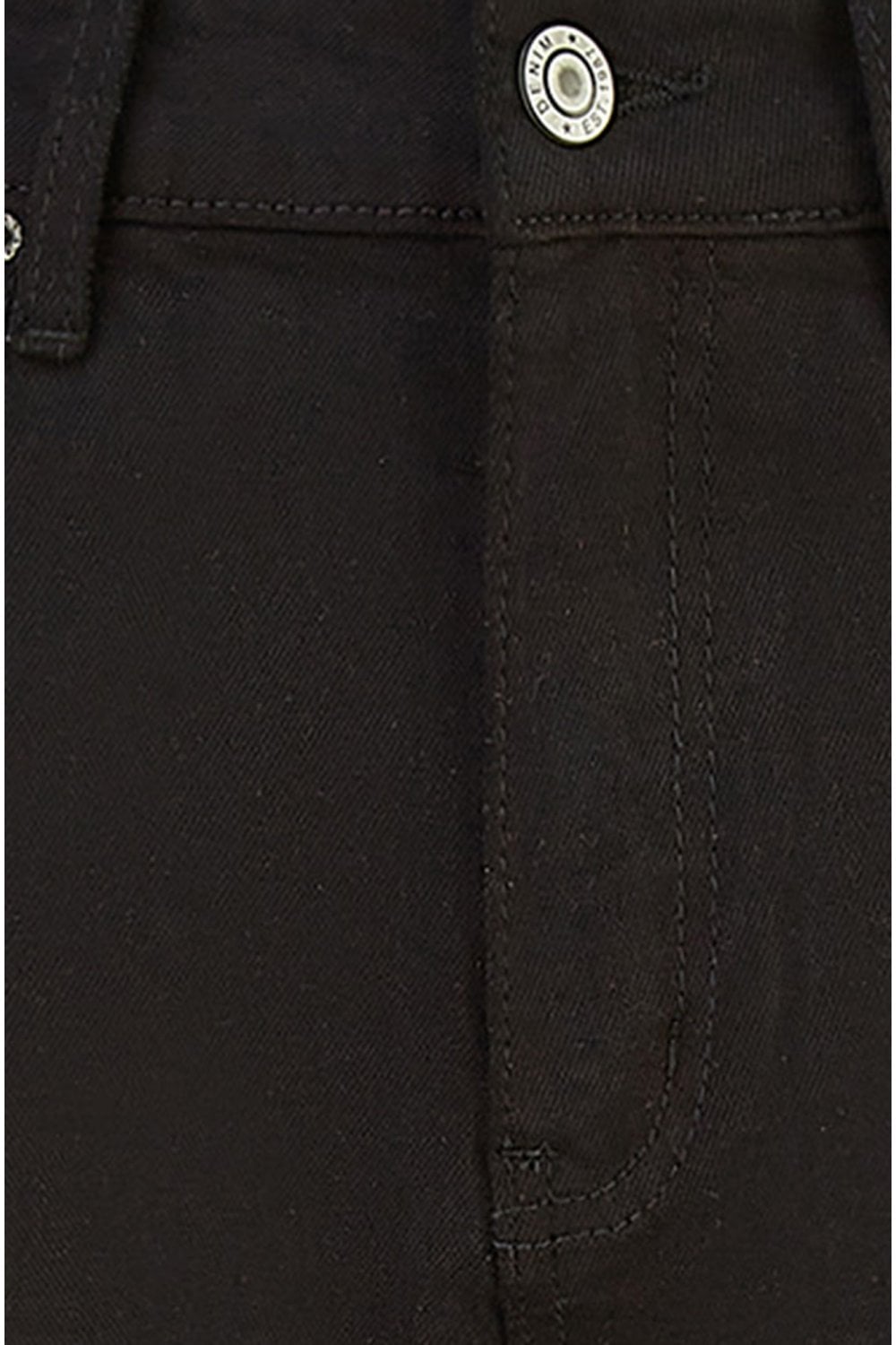 Black Stretch Canvas Wide Leg High Waist Jeans