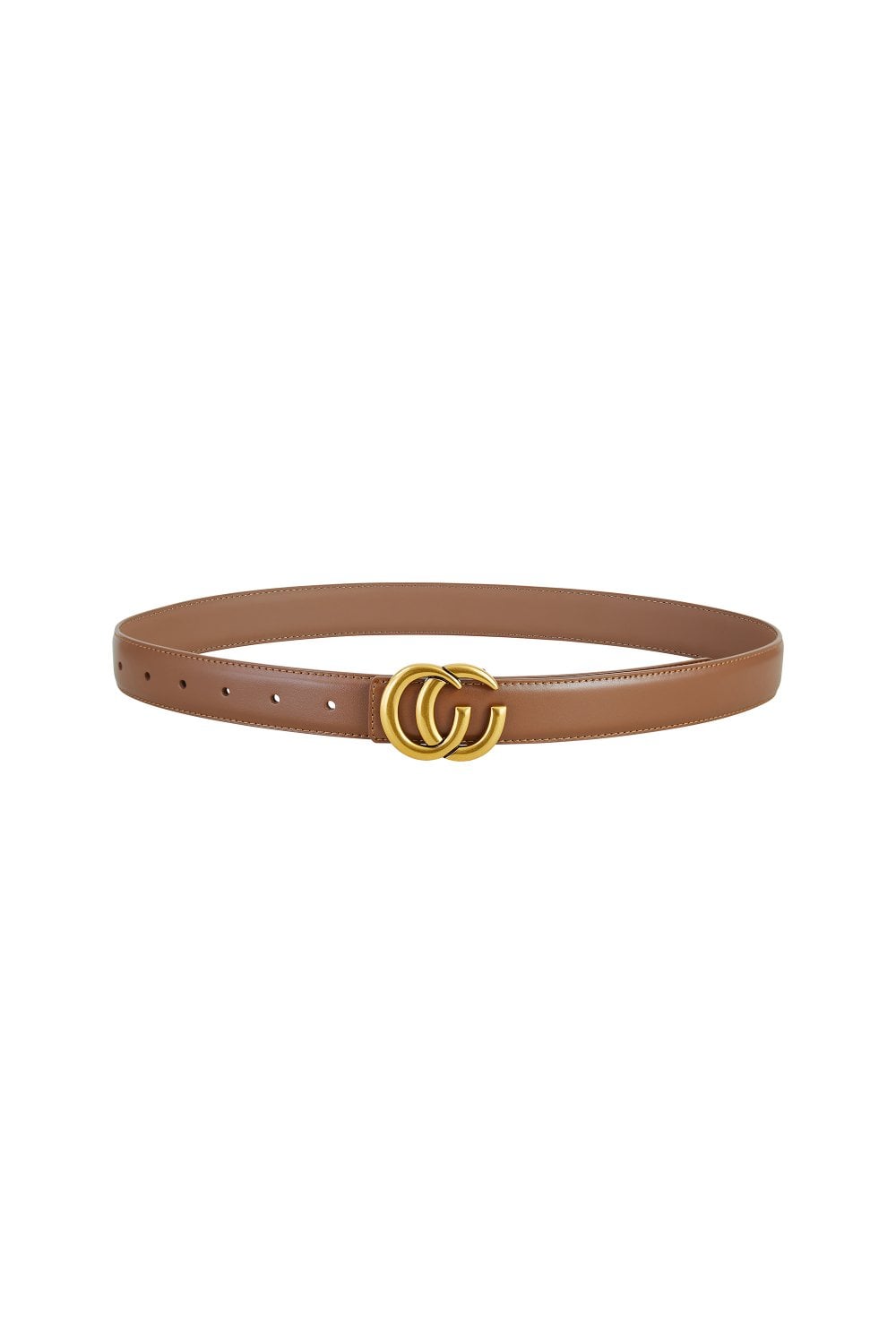 Brown Gold Buckle Circle Belt