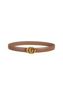 Brown Gold Buckle Circle Belt