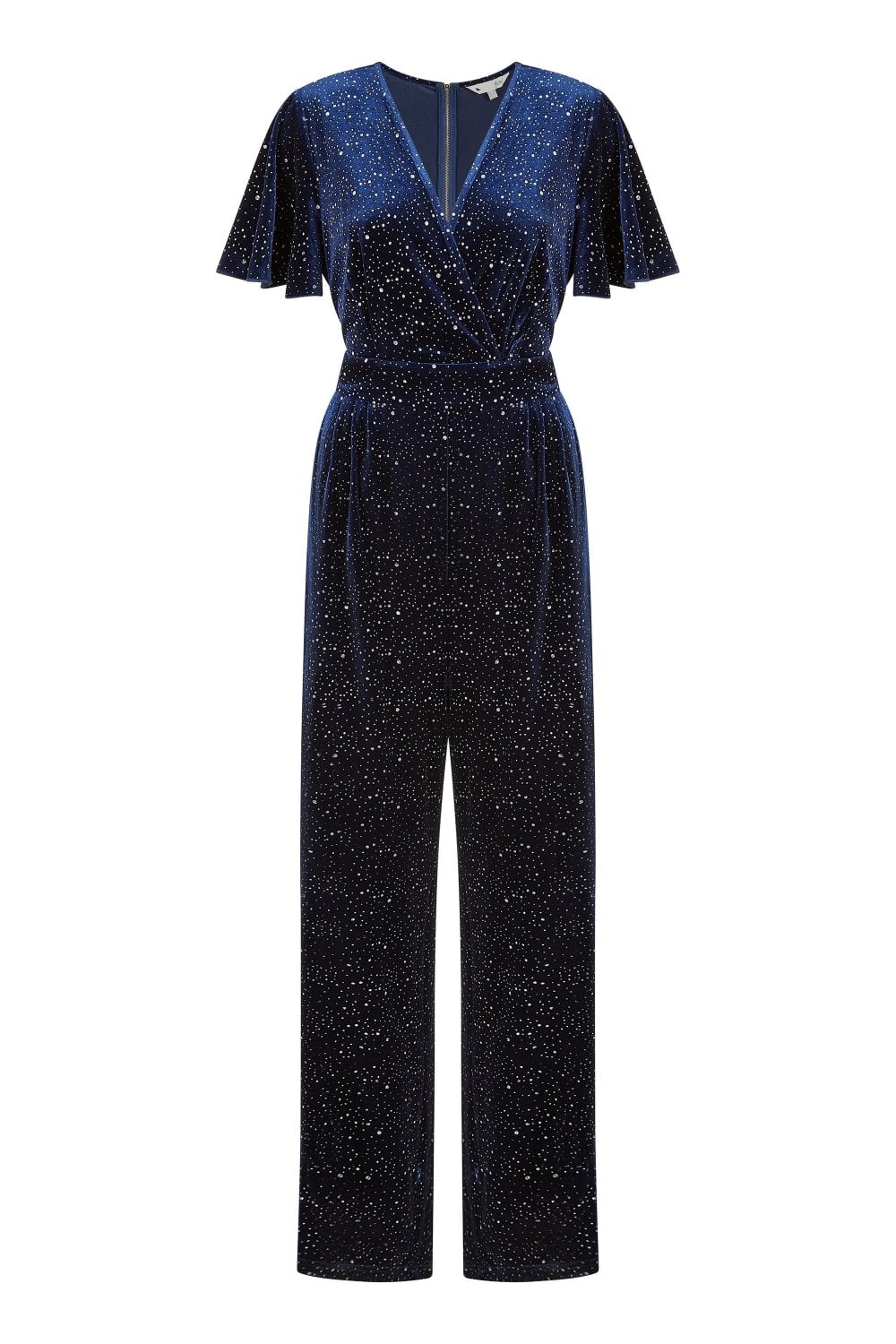 Yumi Navy Sparkle Velvet Jumpsuit
