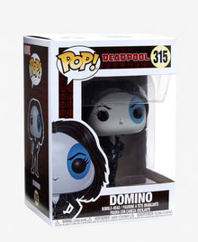 Funko Pop! vinyl figure packaging of Domino from Deadpool on a white background